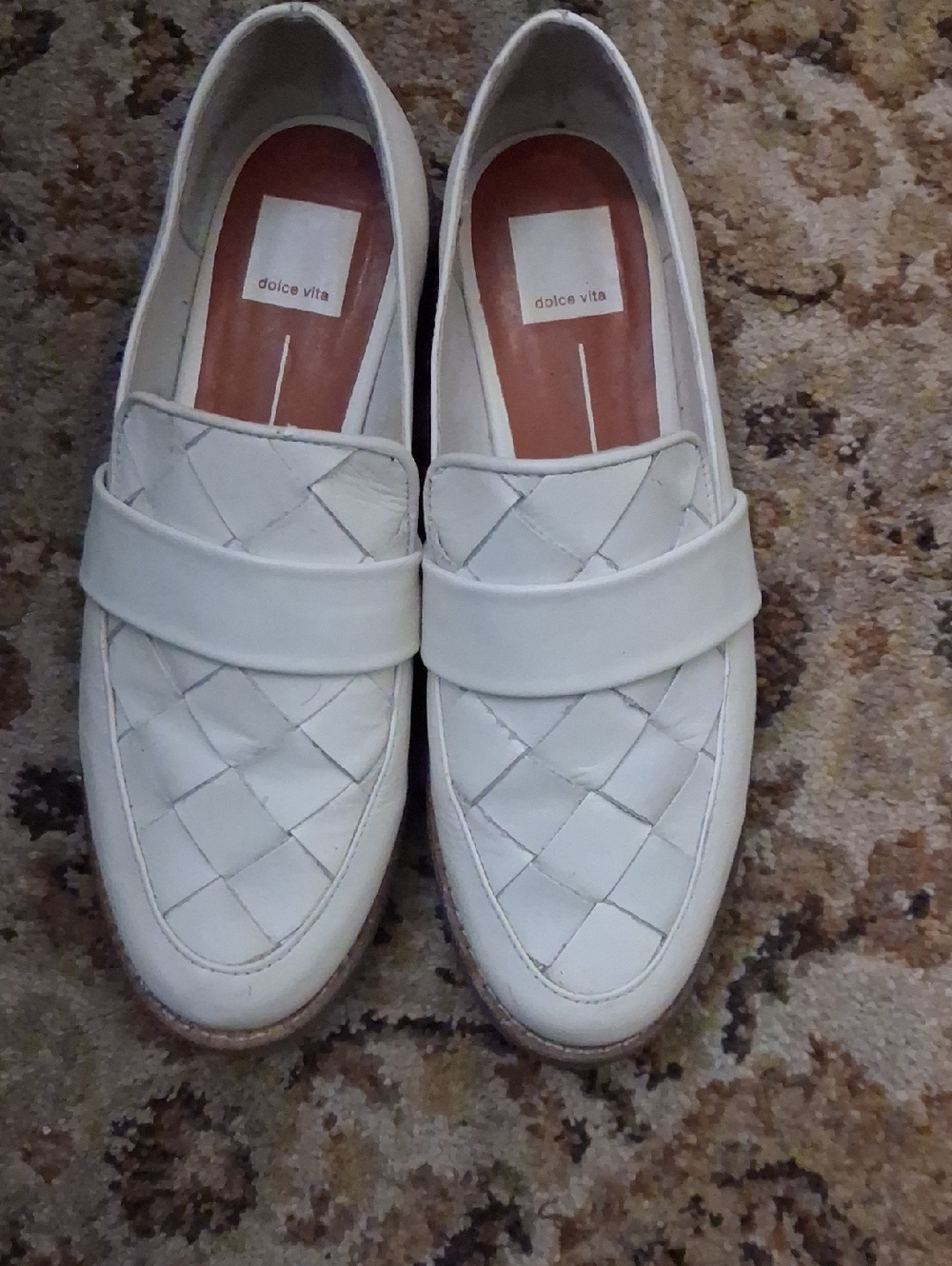 Dolce Vita Cream Woven Leather Loafers